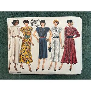Vogue's Basic Design Pattern #1717 Misses Dress Sizes 8/10/12